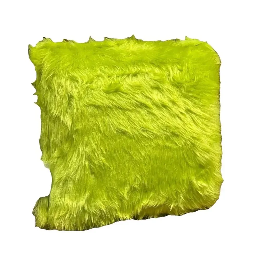 Dr Seuss The Grinch Green Faux Fur Grinch Face Pillow 16inx16in Polyester New